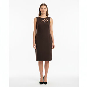 NWT Anne Klein Brown Cutout Sheath Dress Size 12